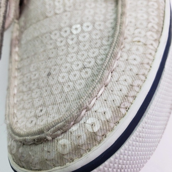 Sperry Top Sider Womens Size 9.5 White Sequin Slip On Casual Boat Shoes 9447160 - Picture 10 of 12